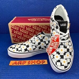 VANS DOHENY FLORAL CHECKERBOARD MULTI Women Size 8.5 White Comfort Shoes 508731